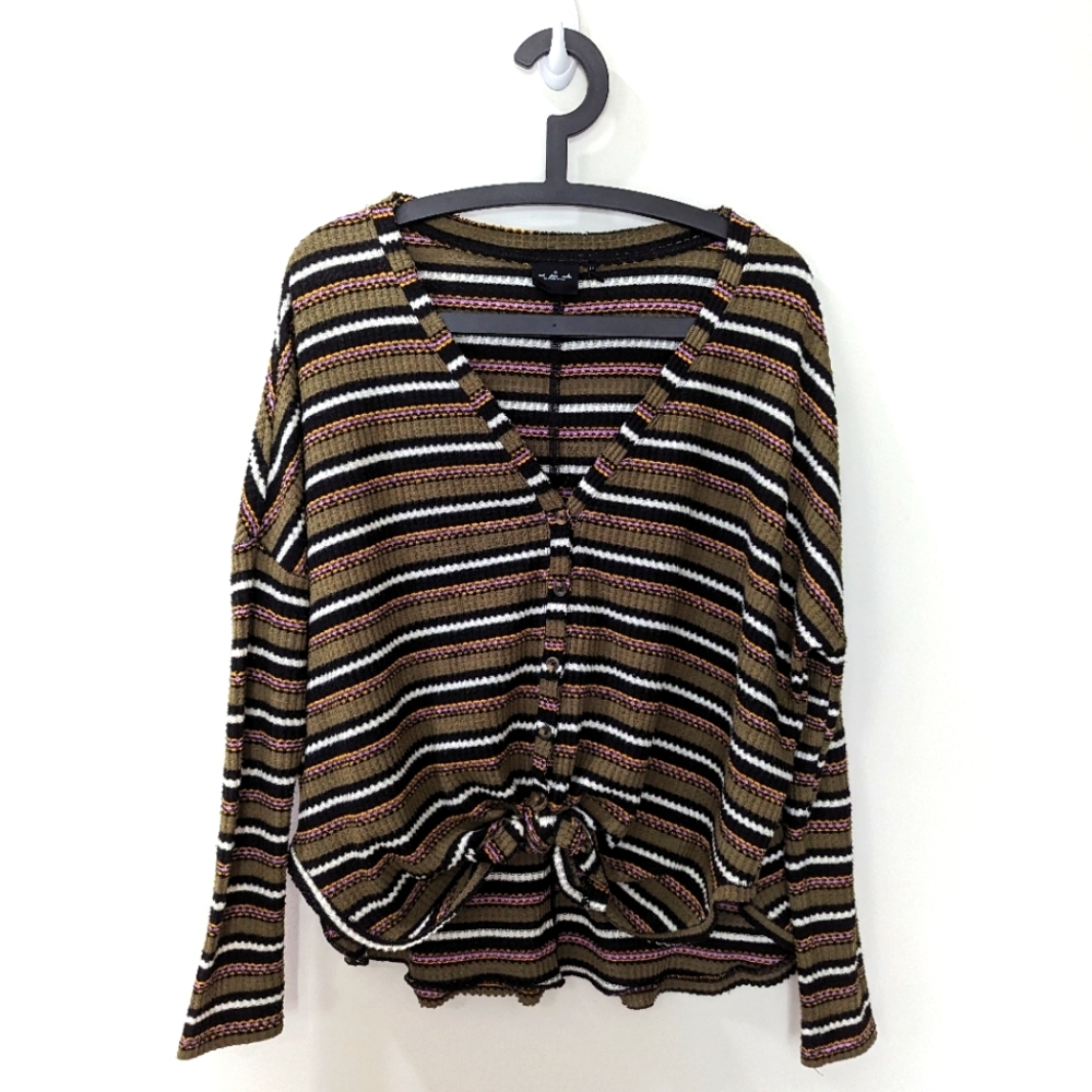 Out From Under Urban Outfitters Striped Henley Top